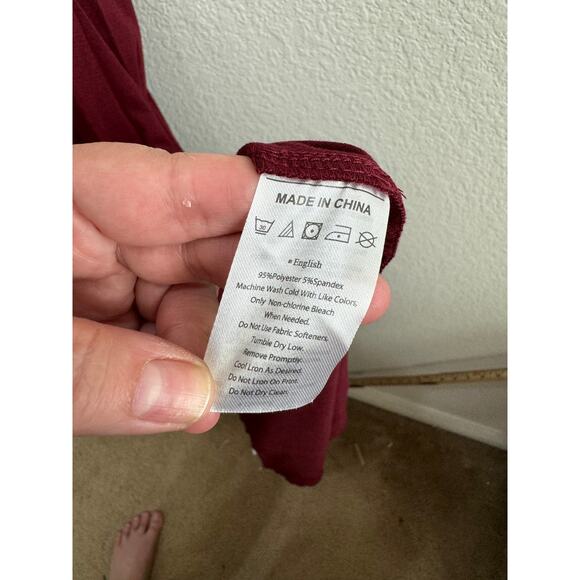 NWT Women's Off Shoulder Maroon Hi-Low Maternity Dress Empire Gown Small - Picture 9 of 12